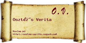 Osztás Verita névjegykártya
